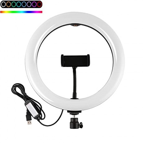 The Mohrim MJ33 RGB LED Soft Ring Light 26CM With Phone Holder