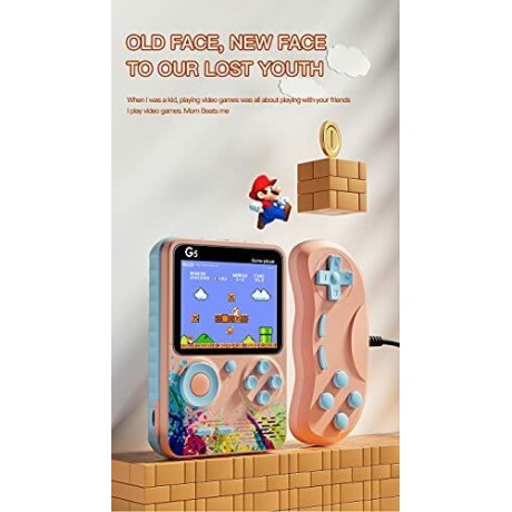 G5 Retro 3 inch Handheld Game Console Built-in 500 Classical FC Games Support for Connecting TV & Two Players (Green)