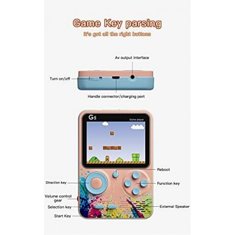 G5 Retro 3 inch Handheld Game Console Built-in 500 Classical FC Games Support for Connecting TV & Two Players (Green)