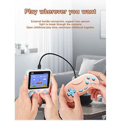 G5 Retro 3 inch Handheld Game Console Built-in 500 Classical FC Games Support for Connecting TV & Two Players (Green)