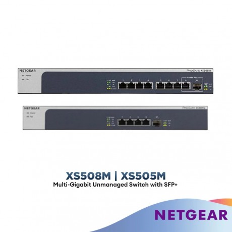 Netgear XS505M 5-Port | XS508M 8-Port 10GbE/Multi-Gigabit Unmanaged Switch with SFP+