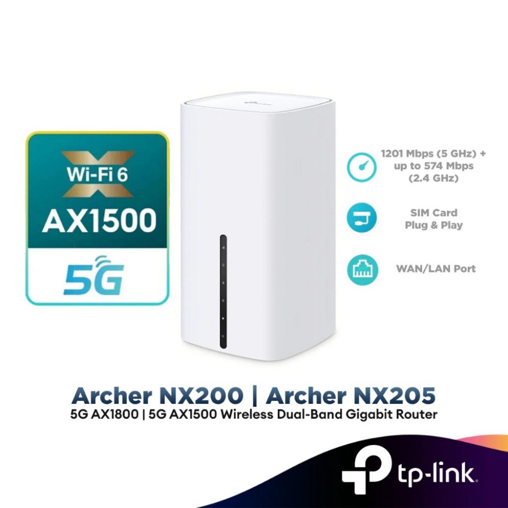 TP-Link Archer NX200 | NX205 5G WiFi 6 Wireless Dual-Band Gigabit Router AX1800 | AX1500