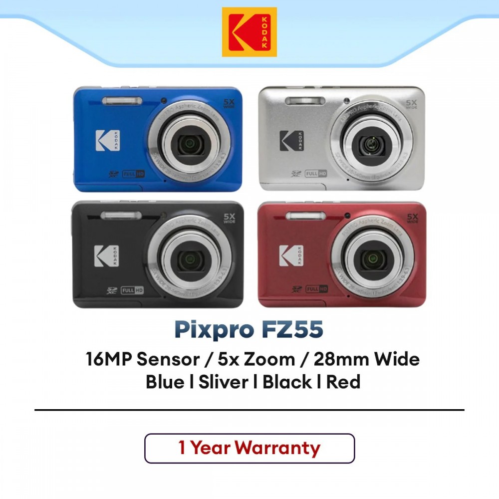 Kodak Pixpro FZ55 DIgital Camera [5x Optical Zoom | 16MP CMOS Sensor | 1080p Full HD Video | 28mm Wide | 2.7