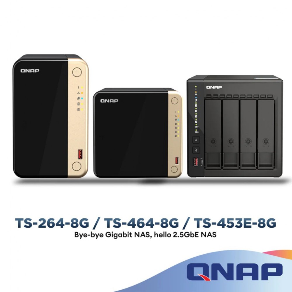 QNAP NAS 2 Bay TS-264-8G | 4 Bay TS-464-8G | 4 Bay TS-453E-8G |  6 Bay TS-664-8G