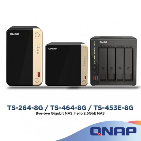 QNAP NAS 2 Bay TS-264-8G | 4 Bay TS-464-8G | 4 Bay TS-453E-8G |  6 Bay TS-664-8G