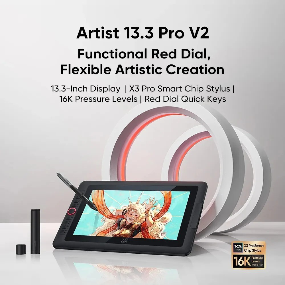 XP-Pen Artist 13.3 Pro V2 |16 Pro Gen 2 (16k)| 19 Pro Gen 2 | Pro 22 2nd Gen | Pro 24| Student & Designer Drawing Tablet