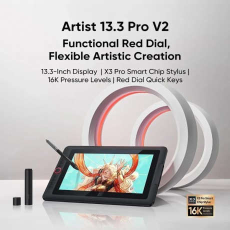 XP-Pen Artist 13.3 Pro V2 |16 Pro Gen 2 (16k)| 19 Pro Gen 2 | Pro 22 2nd Gen | Pro 24| Student & Designer Drawing Tablet