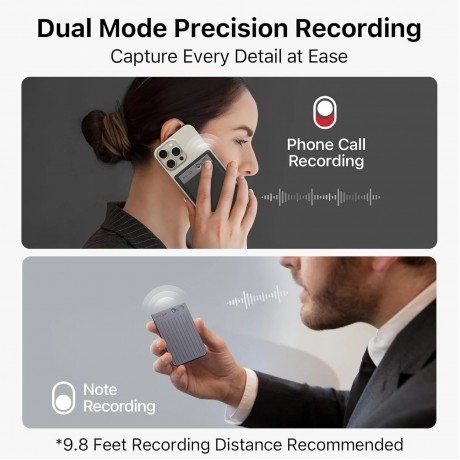 PLAUD NOTE AI Voice Recorder with Case - App Control, Transcribe & Summarize with AI Technology - Support 112 Languages, 64GB Memory, Audio Recorder for Lectures, Meetings, Calls
