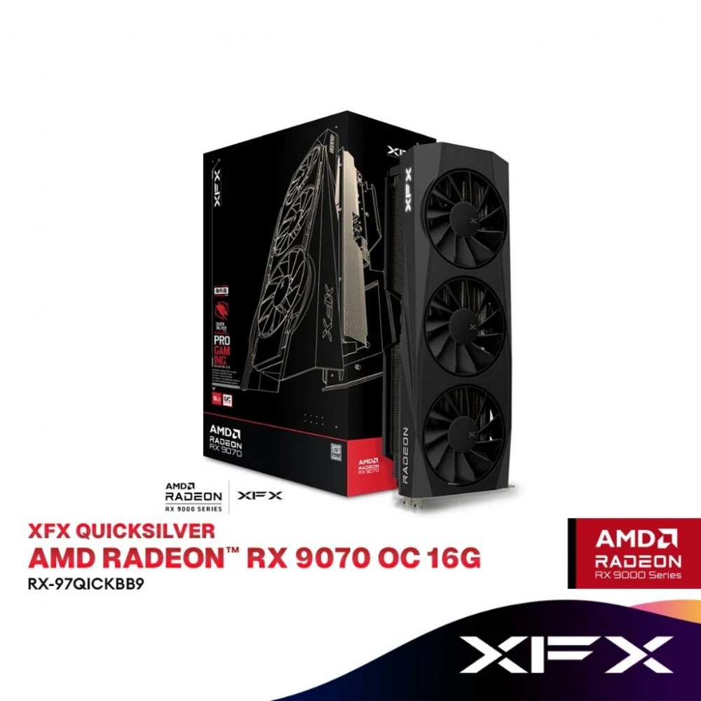 XFX Quicksilver AMD Radeon RX 9070 OC 16GB GDDR6 Graphics Card | RX-97QICKBB9